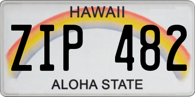 HI license plate ZIP482