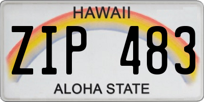 HI license plate ZIP483