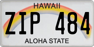 HI license plate ZIP484