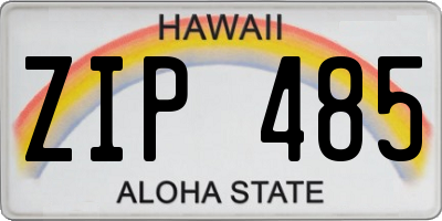HI license plate ZIP485