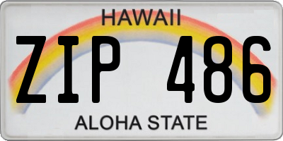 HI license plate ZIP486