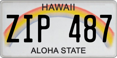 HI license plate ZIP487