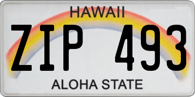 HI license plate ZIP493