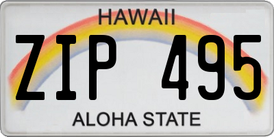 HI license plate ZIP495