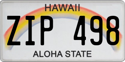 HI license plate ZIP498