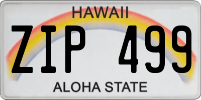 HI license plate ZIP499