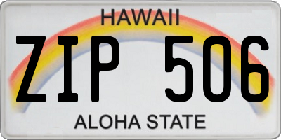 HI license plate ZIP506