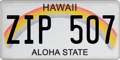 HI license plate ZIP507
