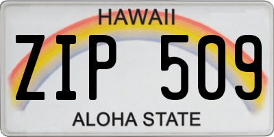 HI license plate ZIP509