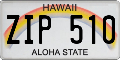 HI license plate ZIP510