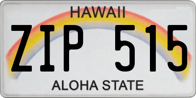 HI license plate ZIP515