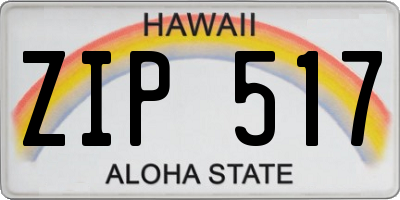 HI license plate ZIP517