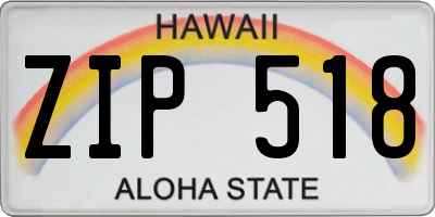 HI license plate ZIP518