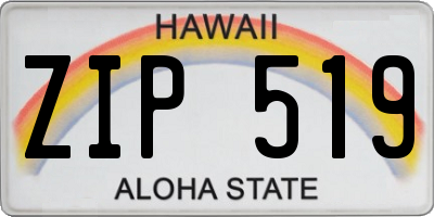 HI license plate ZIP519