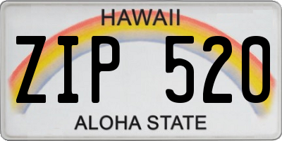 HI license plate ZIP520