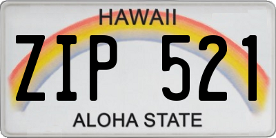 HI license plate ZIP521