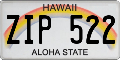 HI license plate ZIP522