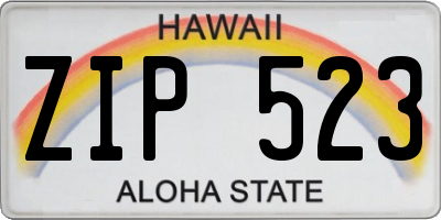 HI license plate ZIP523