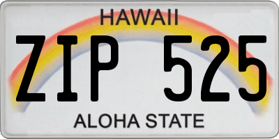 HI license plate ZIP525