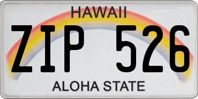 HI license plate ZIP526