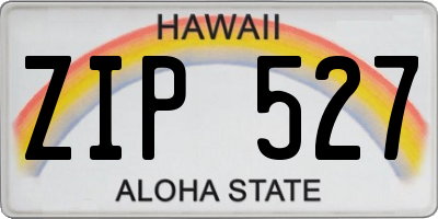 HI license plate ZIP527
