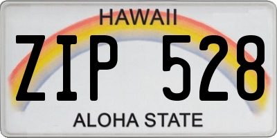 HI license plate ZIP528