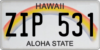 HI license plate ZIP531