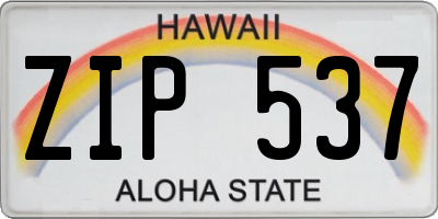 HI license plate ZIP537