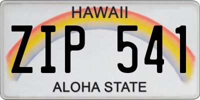 HI license plate ZIP541