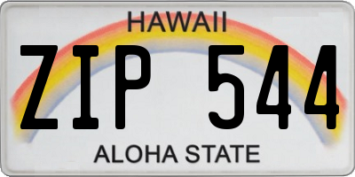 HI license plate ZIP544