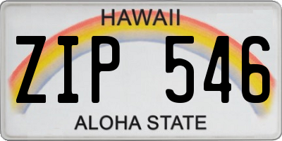 HI license plate ZIP546