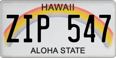HI license plate ZIP547