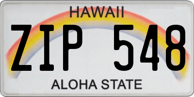 HI license plate ZIP548