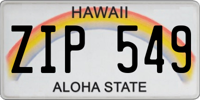 HI license plate ZIP549