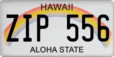 HI license plate ZIP556