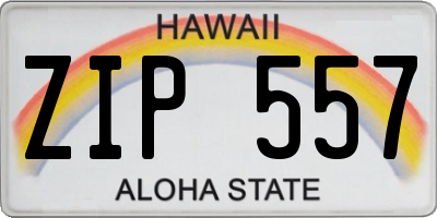 HI license plate ZIP557