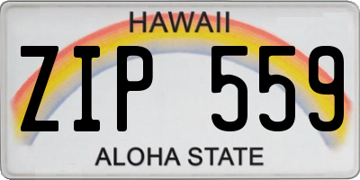 HI license plate ZIP559