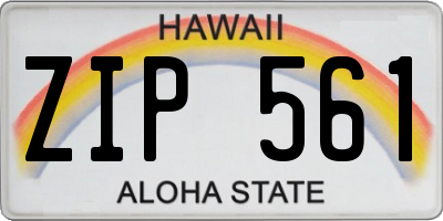 HI license plate ZIP561