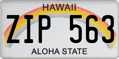 HI license plate ZIP563