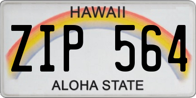 HI license plate ZIP564