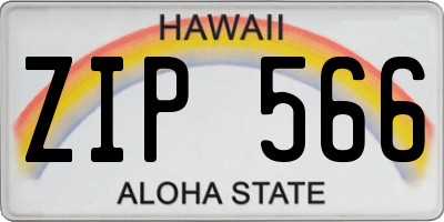 HI license plate ZIP566