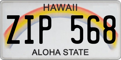 HI license plate ZIP568