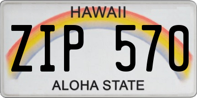 HI license plate ZIP570