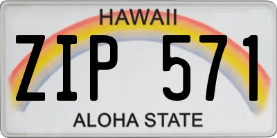 HI license plate ZIP571