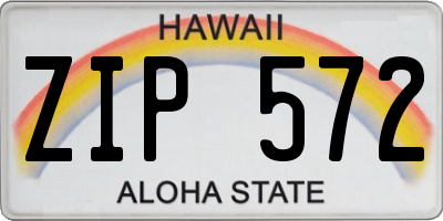 HI license plate ZIP572
