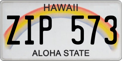 HI license plate ZIP573