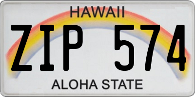 HI license plate ZIP574