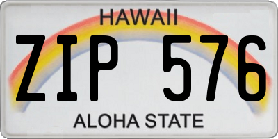 HI license plate ZIP576