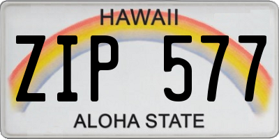 HI license plate ZIP577