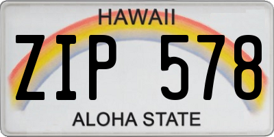 HI license plate ZIP578